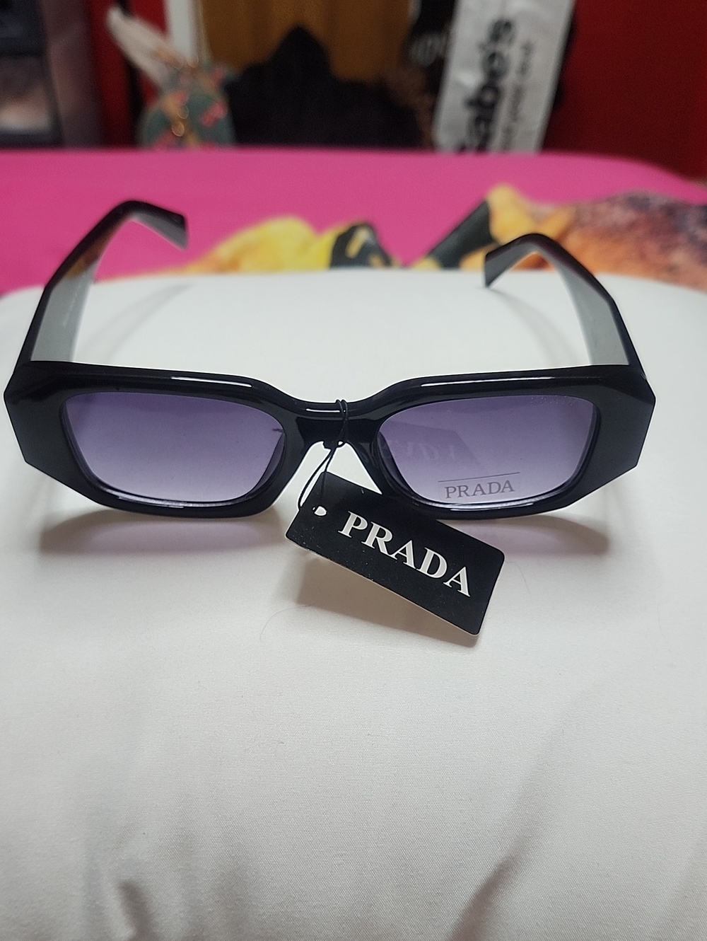 Fashion  Black Frame Sunglasses with Purple Gradient Lenses
